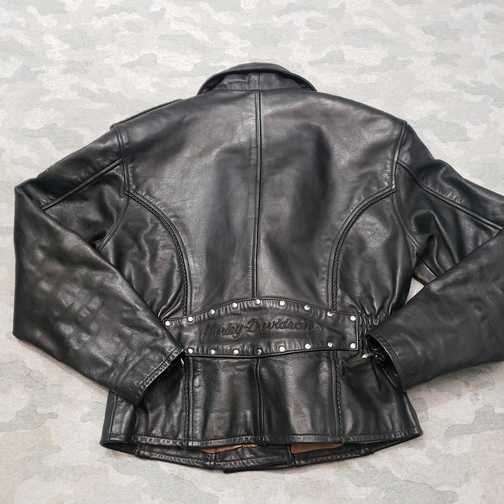 Harley-Davidson Black Leather Biker Jacket - Picture 10 of 15